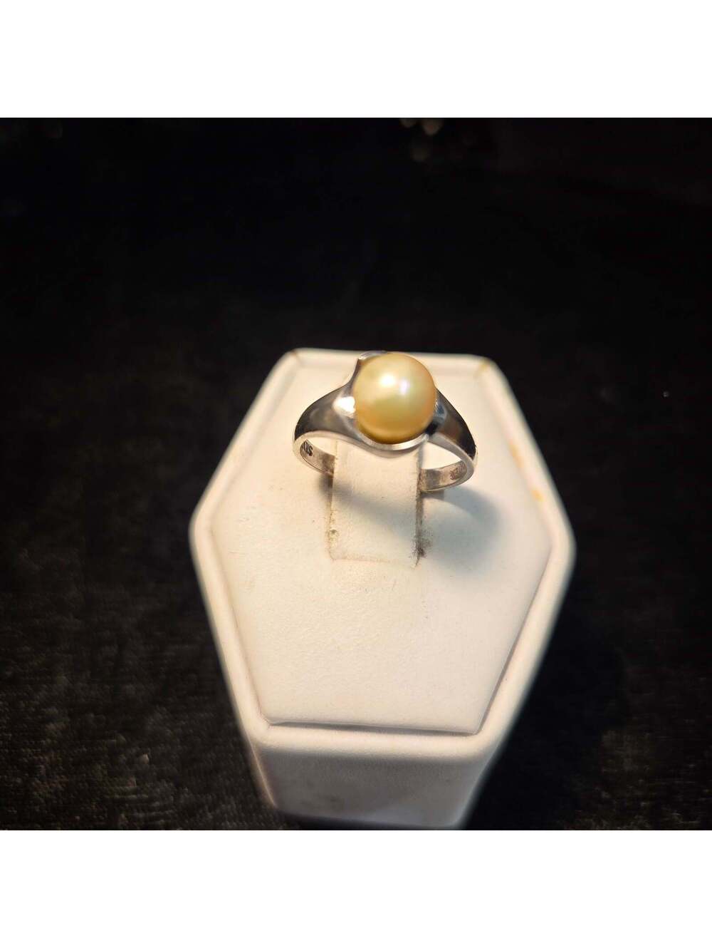 Pearl Sterling Silver Ring sz 4.5
